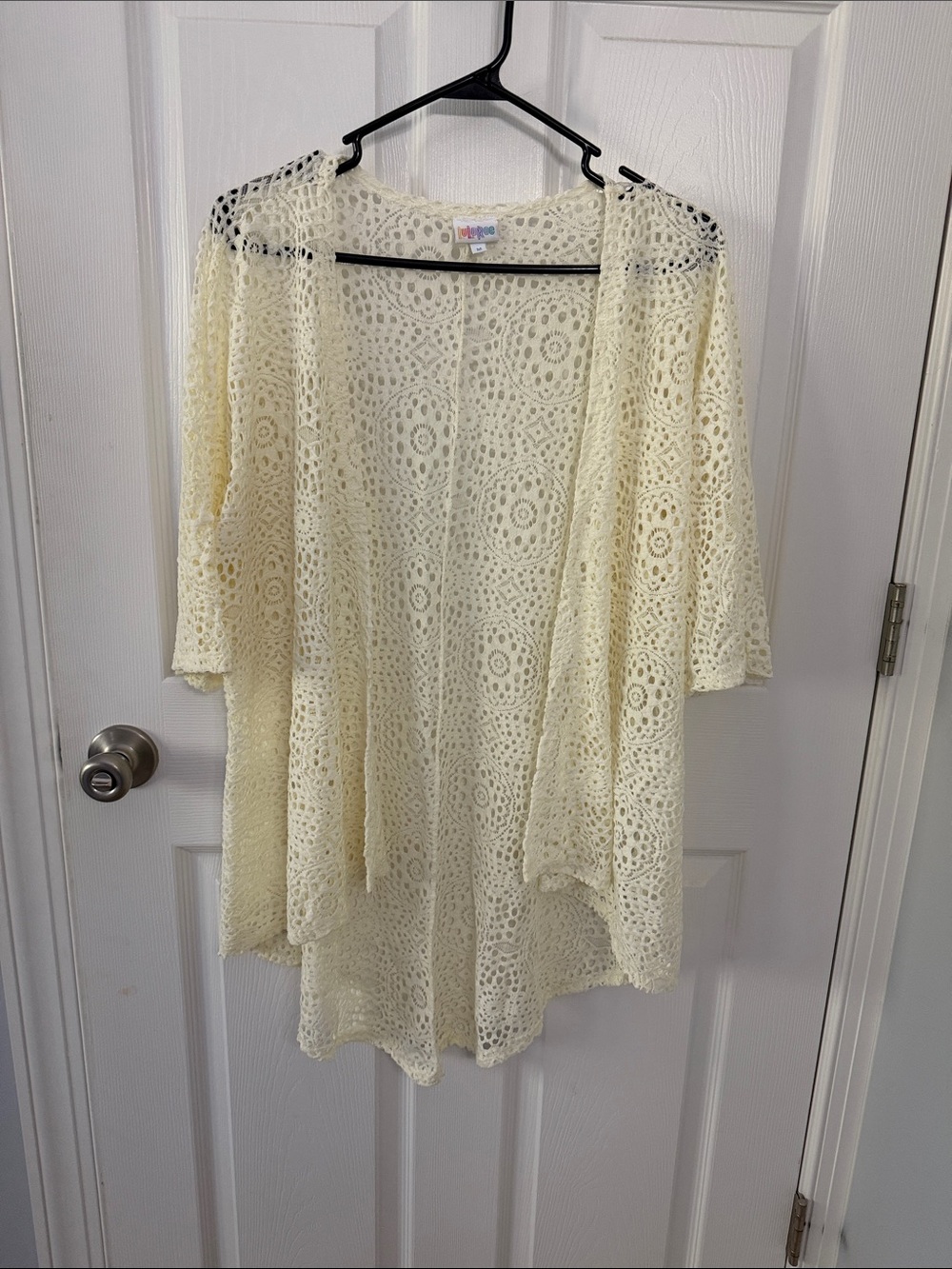 LuLaRoe Open Crochet Cardigan in Cream
